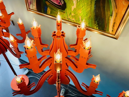 Lampadaires baroques vintage d'Amsterdam, 146 cm, lot de 4 – Brand van Egmond, vloerlampen, polished steel, Glass