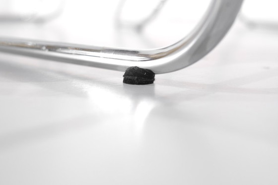 Image 1 of Juego de 9 sillas plegables cromadas con tela de los años 70