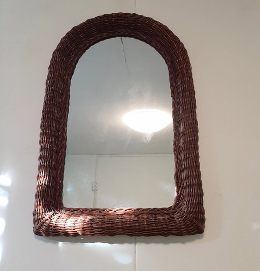 Vintage rotan spiegel