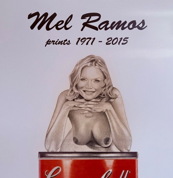 Image 1 of Mel Ramos: "Suzy Soup". Manifesto originale della mostra museale del 2015, in ottime condizioni.