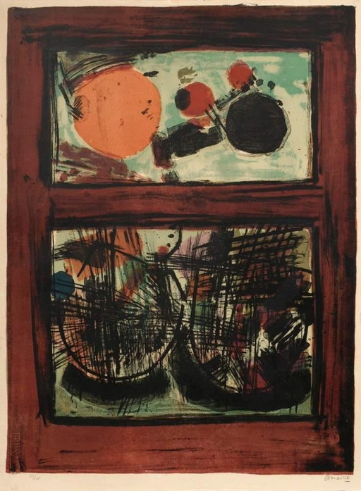 Corneille G Beverloo (1922) Lithographie „Terre et Astres“ Ges Gen