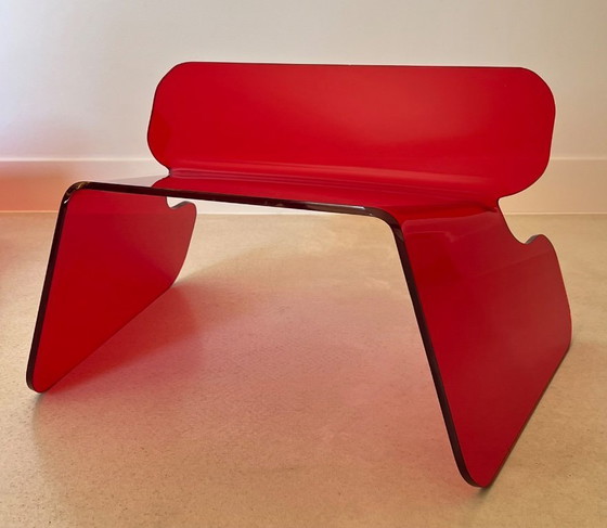 Image 1 of Red Plexiglas chair, France, 1970s