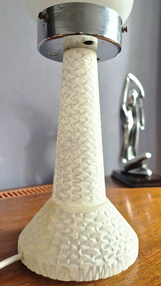 Image 1 of Exclusive Large Murano Glass Alabaster Table Lamp Vintage Art Mid Century 60s 70s