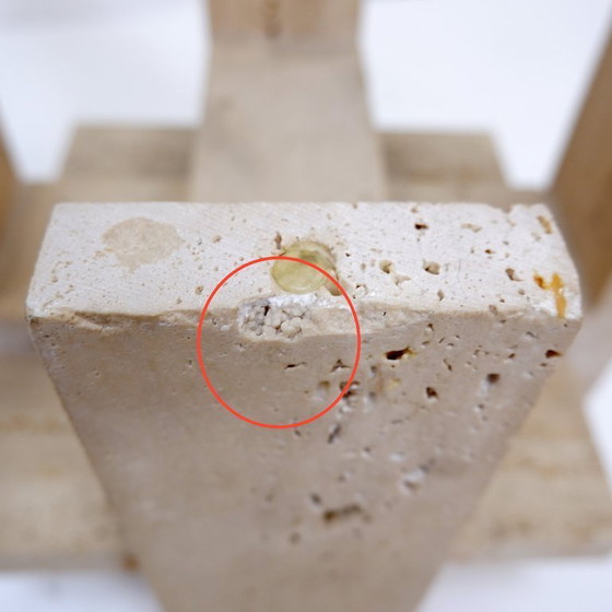 Image 1 of Par de mesas auxiliares de travertino y cristal, firmadas por Willy Ballez, Bélgica, década de 1970