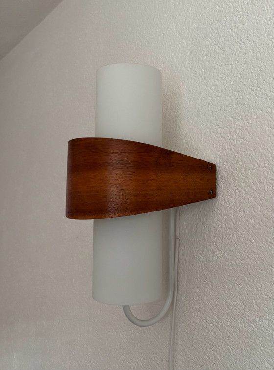 Applique vintage Philips Louis Kalff anni '60 – Vetro, Legno (photo 6 of 14)