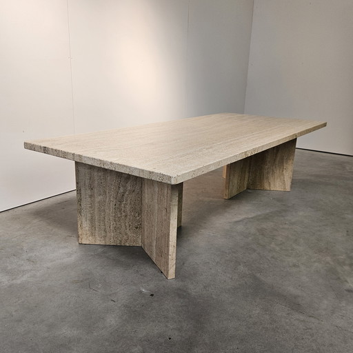 table basse vintage en travertin