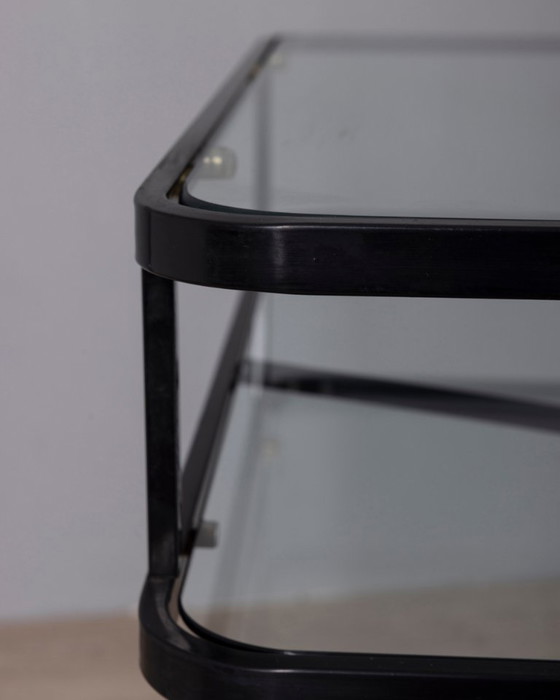 Table chariot vintage en métal noir et verre d'Allegri, années 1970 – Dessertes, Metal (photo 12 of 13)