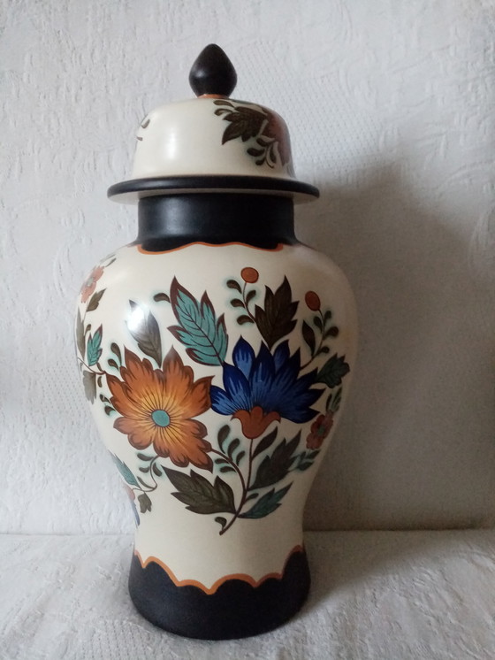 Image 1 of Vaso in ceramica olandese Gouda "Flora/436" 36 cm, anni '70