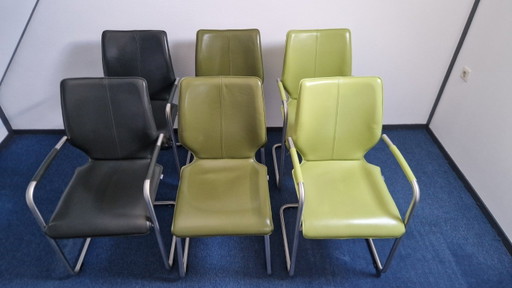 6 sillas de comedor Lunette – Bree's New World, eetkamerstoelen, Leather, Metal (photo 2 of 11)