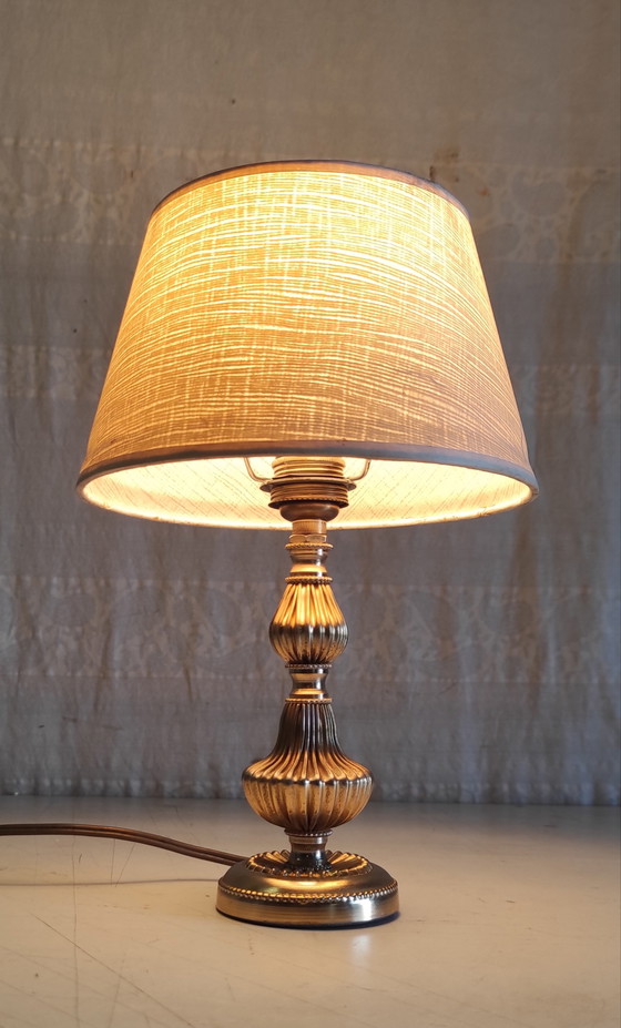 Image 1 of Table lamp in gilded brass - mid-20th century