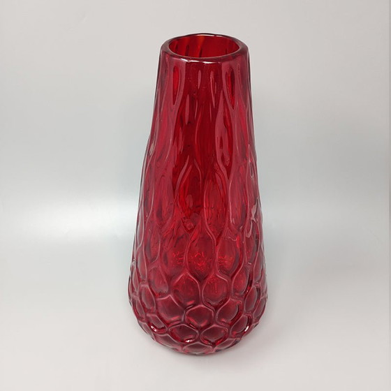 Image 1 of Precioso jarrón rojo de cristal de Murano de la década de 1960 de Ca dei Vetrai, fabricado en Italia.