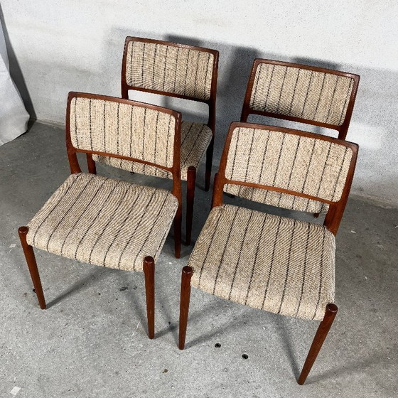 Image 1 of 4x chaises de salle à manger modèle 80 par Niels O. Møller