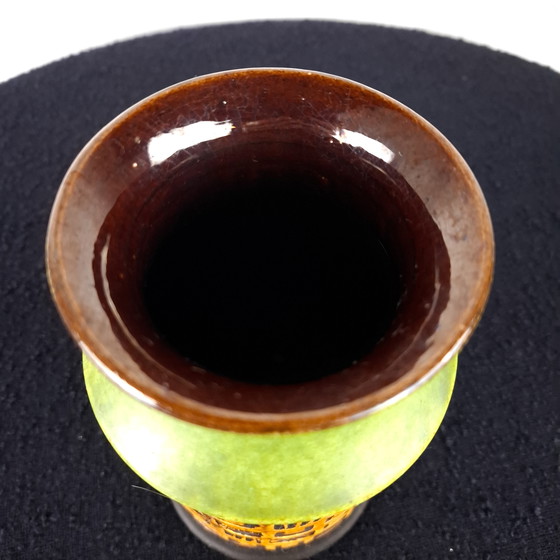 Image 1 of Vintage Bay ceramic vase 1970s West Germany brown green
