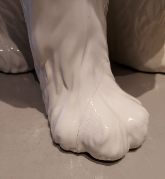 Image 1 of Statua di cane in ceramica italiana d'epoca alta 70 cm