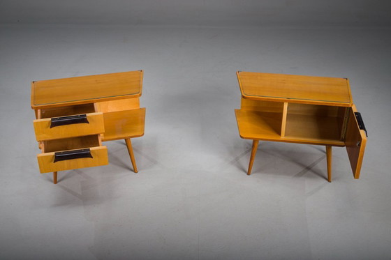 Image 1 of Comodini vintage tedeschi in ciliegio, anni '60, set di 2