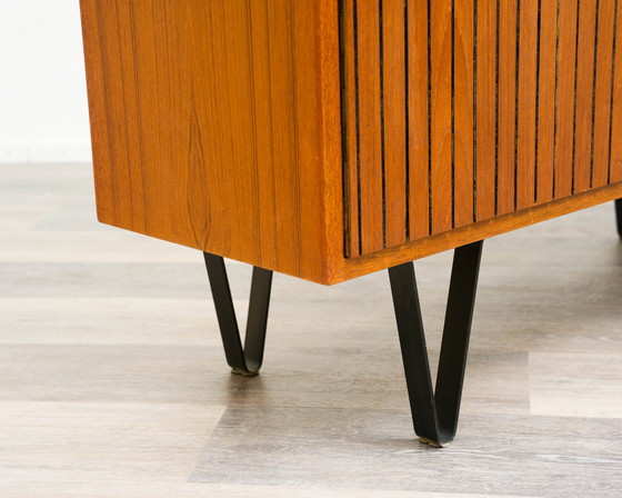 Image 1 of Teak highboard with fluted doors, 60s