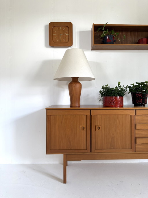 Lampe de table vintage XL en teck, Dyrlund '80