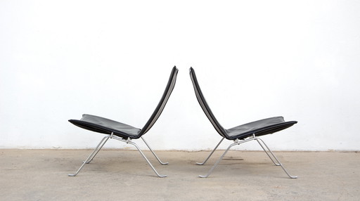  Pair Of Pk 22 Chairs Poul Kjærholm For Fritz Hansen