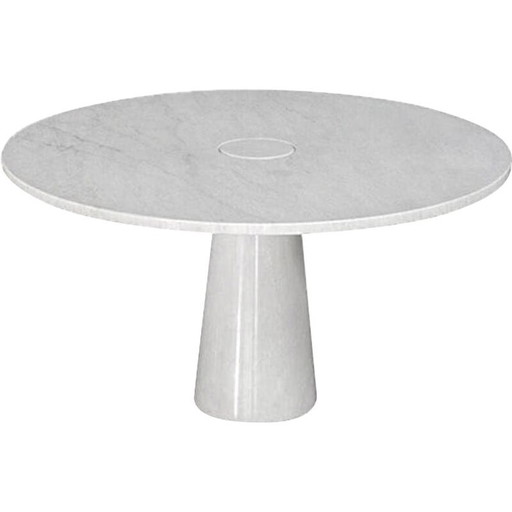 Vintage Tisch aus weißem Carrara-Marmor Modell Eros, Italien 1970