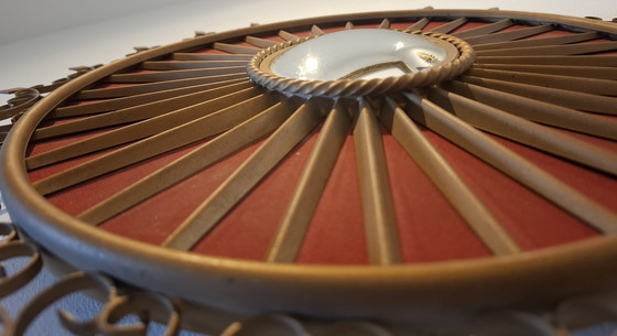 Image 1 of Rare miroir soleil chaty vallauris 42cm verre convexe 1960