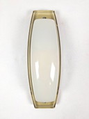 Lampada da parete Veca in vetro bianco e ambra Made in Italy Art Deco