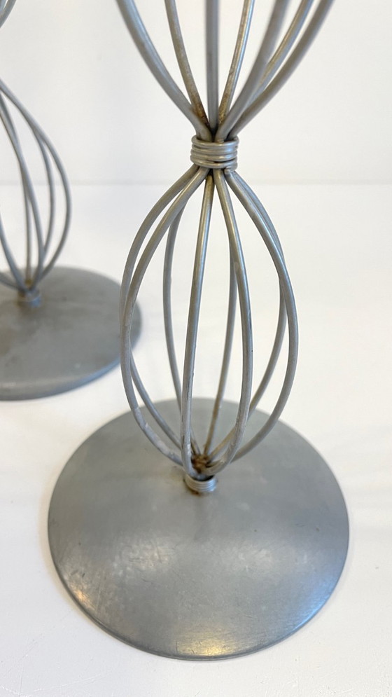 Image 1 of Portacandele geometrici, metallo grigio patinato