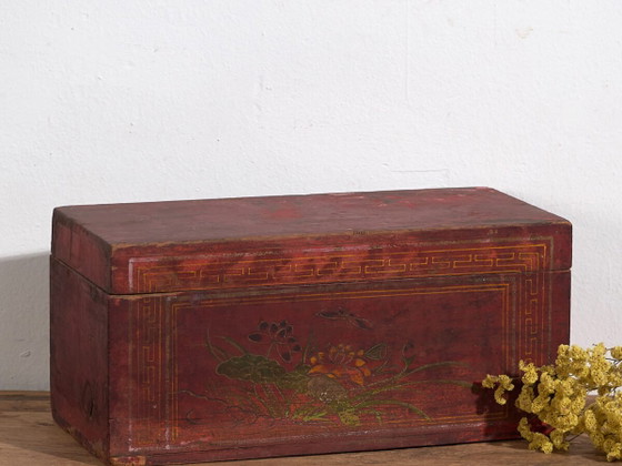 Antique red box with floral motifs (c.1900) #9 – Decorative Objects (photo 2 of 40)