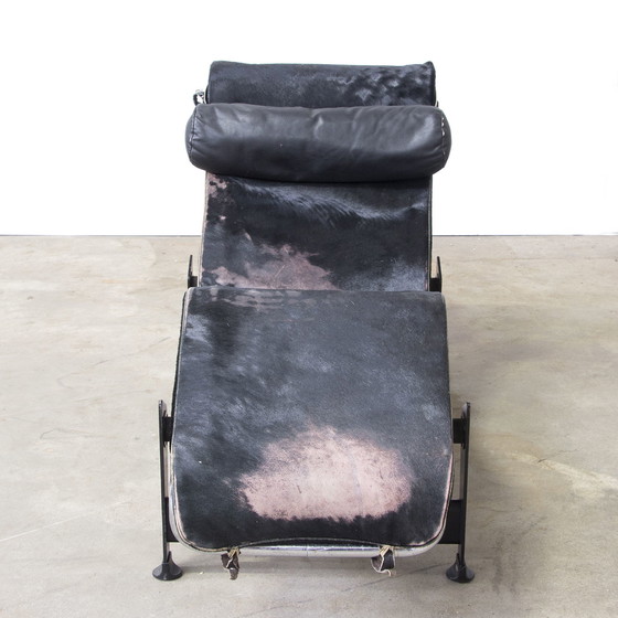 Image 1 of Lounge Chair By Cassina In Chrome With Black Pony Skin