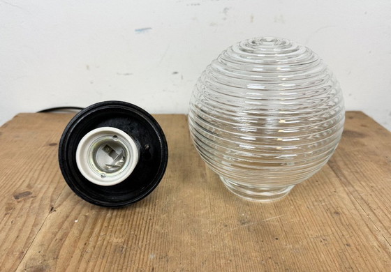 Image 1 of Suspension industrielle en bakélite avec verre côtelé, années 1970