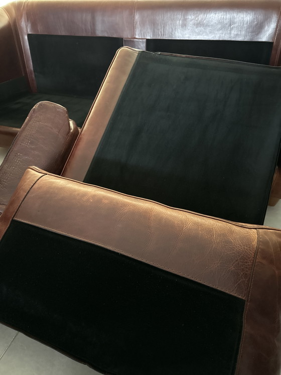 Exceptionally beautiful Baxter sofa – 2 seaters, Leather, Textile (photo 4 of 5)