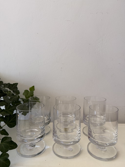 Set van 6 voetglazen Peill kristal