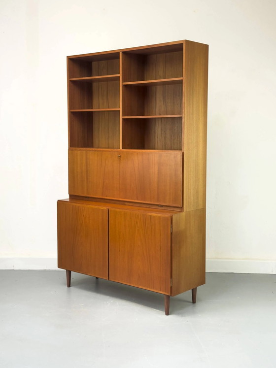 Libreria vintage in teak con scrivania di Omann Jun, anni '60 – Librerie, Scandinavian (photo 29 of 31)