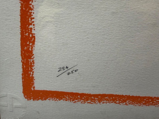 Grabado en relieve abstracto en marco dorado, Láminas artísticas, Papel, Madera, Multicolor (foto 7 de 8)