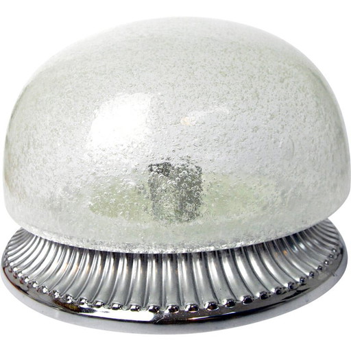 Vintage chromen plafondlamp van Hillebrand, Duitsland 1970