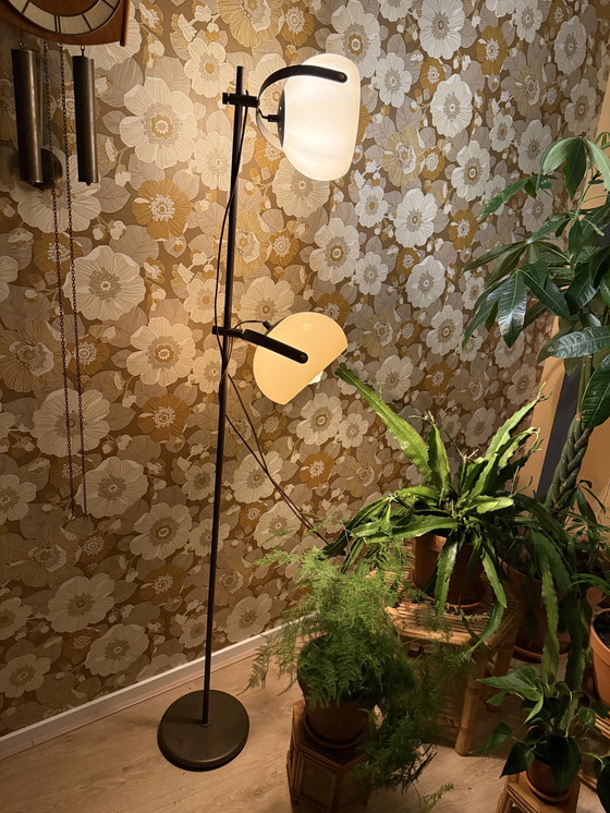 Image 1 of Lampada da terra retrò vintage a forma di fungo, lampade a globo anni '70