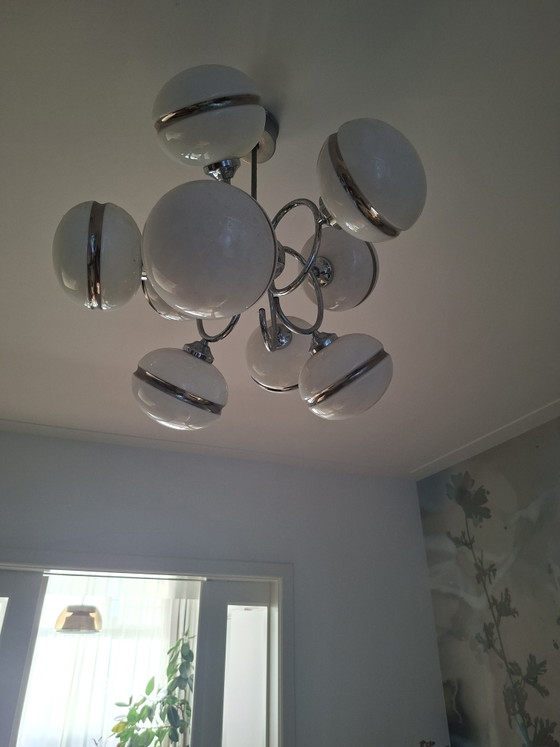 Lampada a sfera Vintage Space Age – Lampade a sospensione, Glass, Metal (photo 3 of 5)