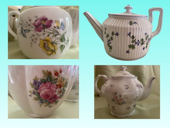 Image 1 of European Heritage Teapot Collection - 5 Pieces - Limoges, Royal Doulton, Richard Ginori