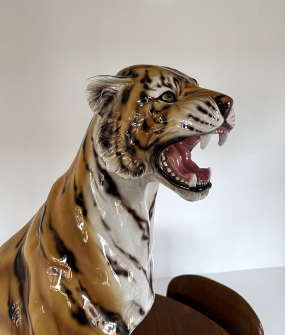 Image 1 of Vintage XXL ceramic tiger, Italy '60