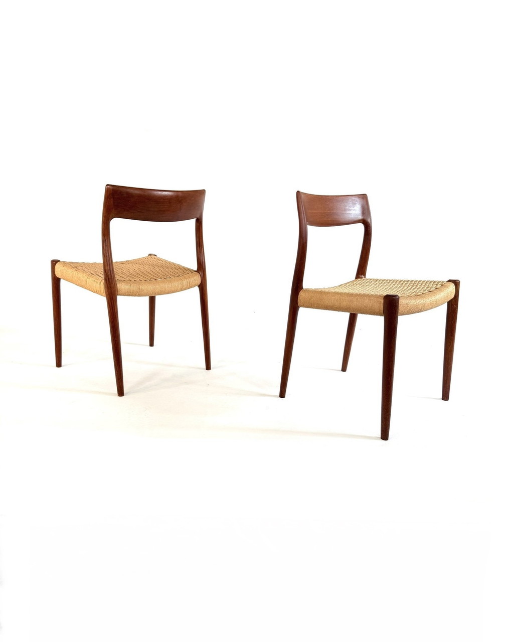 2x vintage eetkamerstoel model No. 77, Niels Otto Møller ‘70