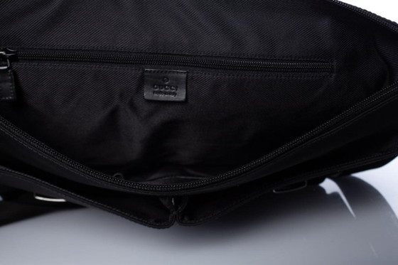 Image 1 of Gucci, black canvas messenger bag