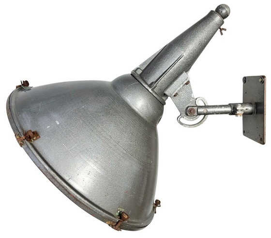 Image 1 of Large Vintage Industrial Aluminium Factory Wall Spotlight, 1970s