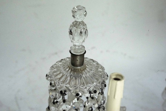 Image 1 of Maria Theresa Crystal Candelabra Table Lamps. Set of two. Italy 1940s