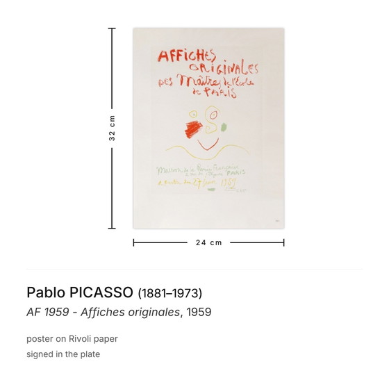 Image 1 of Pablo PICASSO AF – Originalplakat 1959