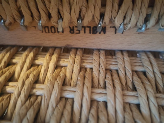 4x Niels Möller Paper Cord Stoelen – J.L. Møllers Møbelfabrik, Eetkamerstoelen, Wood (photo 3 of 5)