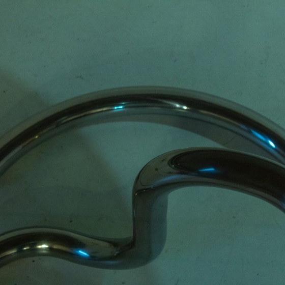 Image 1 of 1x Tavolino Cobra di Giotto Stoppino, metallo cromato e vetro fumé