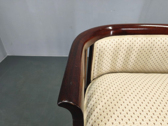 Image 1 of Toegeschreven aan Josef Hoffmann: Beukenhouten sofa, Weense Secession, jaren 1920