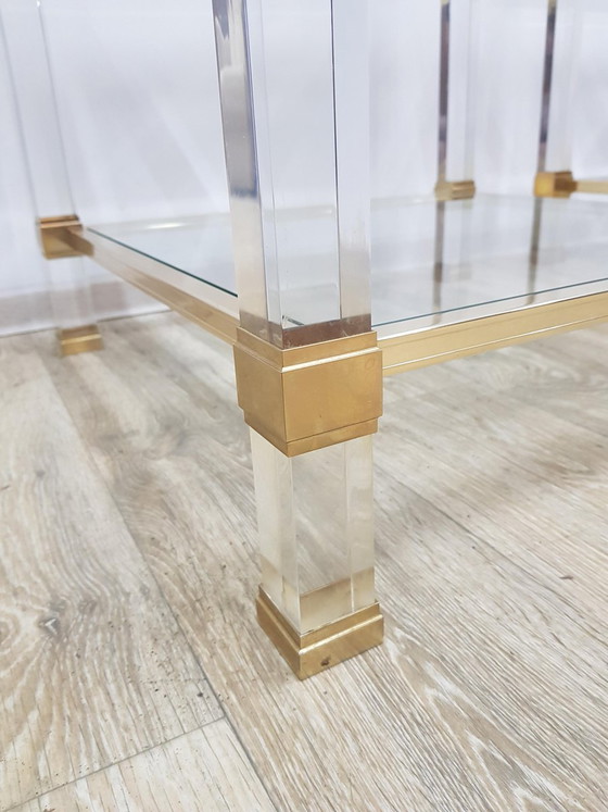 Hollywood Regency Tafels in glas van P. Vandel, Parijs, jaren 70, set van 2 – Pierre Vandel, Metal (photo 13 of 16)