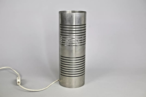 Image 1 of Modernist Steel Cylindrical Table Lamp