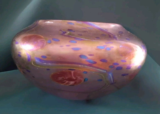 Image 1 of Peter Layton Britse Studio Art Glass Vaas Uniek (1984), Signatuur