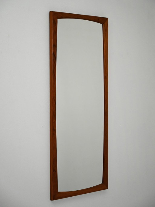 Deense rechthoekige teakhouten spiegel van Aksel Kjersgaard
